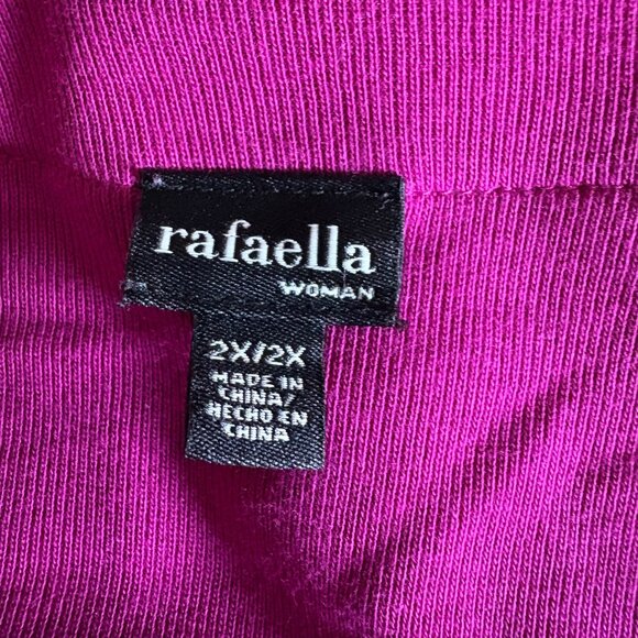 Rafaella Fuchsia Open Front Cardigan Womens Size 2X Studded Cotton Knit Layering - Picture 5 of 8